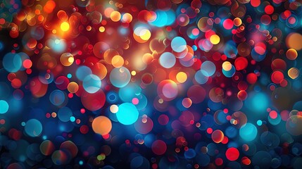 Vibrant Carnival Atmosphere: Colorful Balloons, Confetti, Streamers, and Glowing Red and Blue Lights