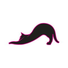 Black cat silhouette logo design vector illustration