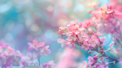 Beautiful pastel floral border beautiful blurred background shallow depth of field : Generative AI