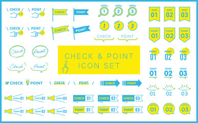 チェック & ポイント　ベクターアイコンセット