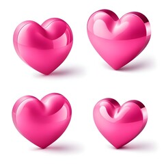 3D pink hearts