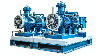Fototapeta premium Cooling Water Pumps: Pumps for circulating cooling water through heat exchangers isolated on white background