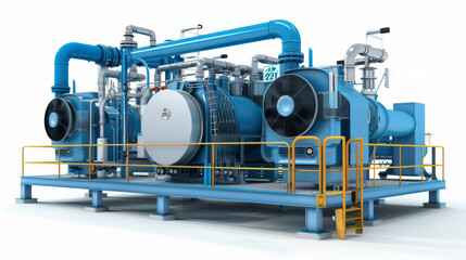 Fototapeta premium Fan Systems: Systems for circulating air through boilers, condensers, and other equipment isolated on white background