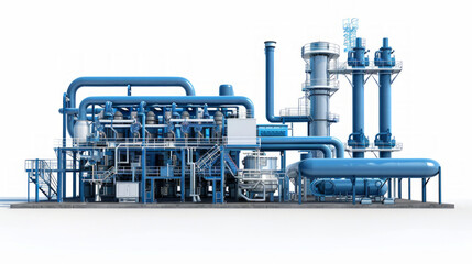 Chiller Systems: Systems for cooling water or other fluids in power plant processes isolated on white background