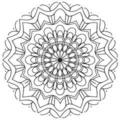 Fototapeta premium Magnificent Mandala coloring page for kids round art colouring book page illustrations