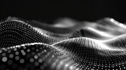 Abstract Wavy Pattern with White Dots