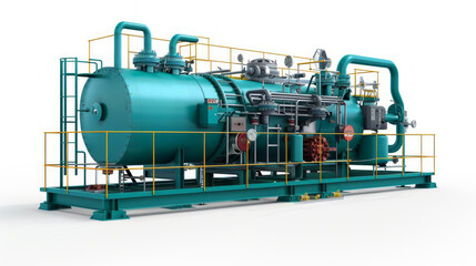 Boiler Economizers: Devices for preheating boiler feedwater using waste heat isolated on white background