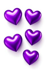 Fototapeta premium 3D purple hearts