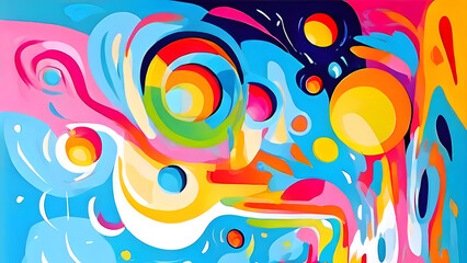 Obraz premium Modernist collages combining various visual elements in a pop-up style. Whimsical Colorful Ballet Abstract Geometry Epic Chromatic Symphony Abstract Design Extravaganza. abstract design with splashes