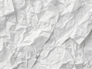 Obraz premium White Crumpled Paper Texture Background for Creative Design Projects