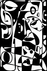 black and white modern geometric abstract background
