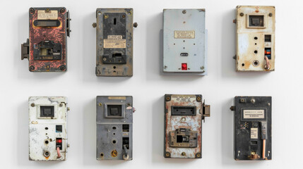 Disconnect Switches: Switches for isolating electrical equipment from power sources for maintenance isolated on white background