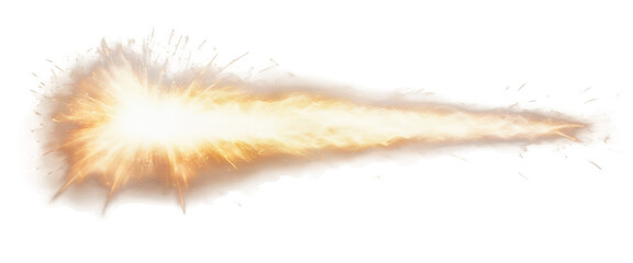 Muzzle flash effect on isolated with transparent concept