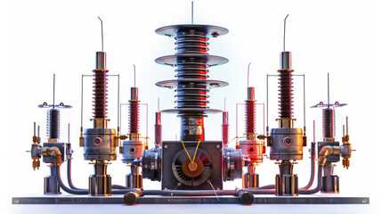 Surge Arresters: Devices for protecting equipment from voltage surges and lightning strikes isolated on white background