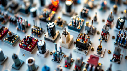 Voltage Regulators: Devices for regulating voltage levels in electrical systems isolated on white background