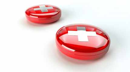 Emergency Shutdown Buttons: Buttons for initiating emergency shutdown procedures isolated on white background