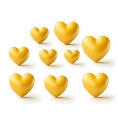 Fototapeta premium 3D yellow hearts