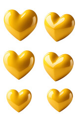 3D yellow hearts