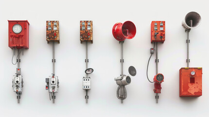 Emergency Communication Systems: Systems for communicating emergency information to plant personnel isolated on white background