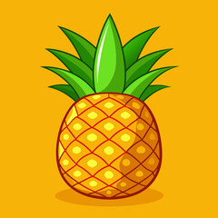 Obraz premium vector illustration of beautiful pineapple
