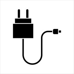 Obraz premium Mobile phone charger icon. Outline mobile phone charger vector icon for web design isolated on white background. eps 10 