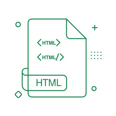  file type icon in outline detailed style