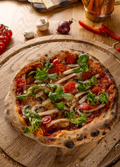 Pizza with chicken breast