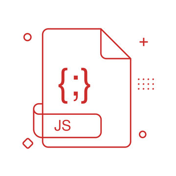 Js file type icon in outline detailed style