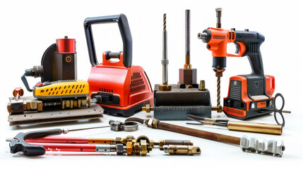 Cutting Equipment: Equipment such as plasma cutters and oxy-fuel torches for cutting metal isolated on white background