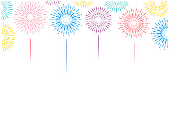 おしゃれな夏祭りの花火フレーム背景7