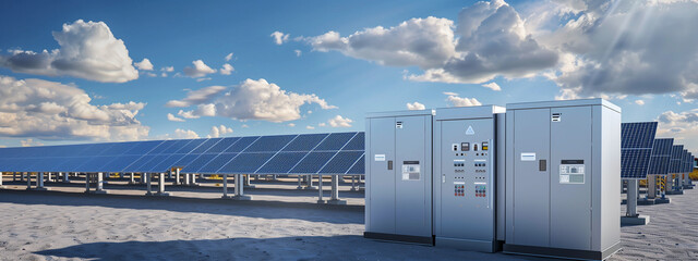 Battery cells, charged by the sun's energy, stand as a beacon of sustainable power. © Pink Badger