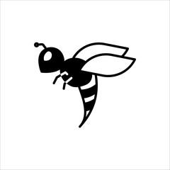 Bee icon. Vector illustration for web design. isolated on white background.