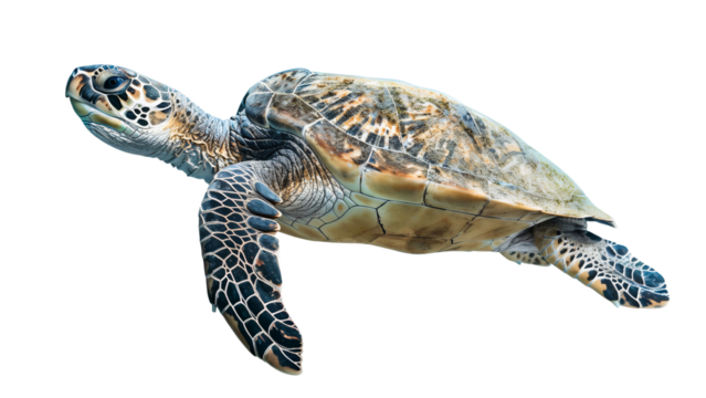Sea turtle isolated on white background