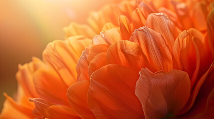 orangecolored flowers of the poppy family closeup shallow depth of field selective focus on the flower orange petals : Generative AI