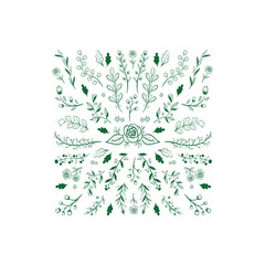 vector design of various leaf and flower patterns