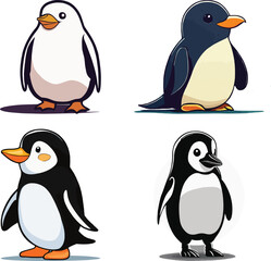 penguin vector logo art sillute