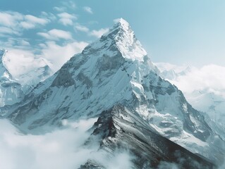 Obraz premium A Majestic View of Ama Dablam Mountain on the Journey to Everest Base Camp