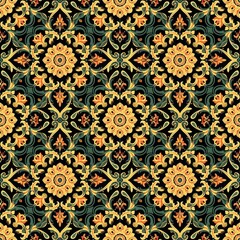 Cambodian patterned wall floor