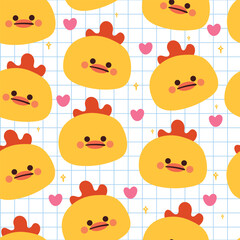 seamless pattern cartoon chick. cute animal wallpaper for textile, gift wrap paper