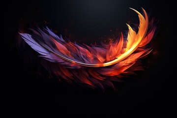 Feather letter made of white and gray feathers on a dark background, Artistic letter crafted from soft, delicate feathers in shades of white and gray. Generative AI