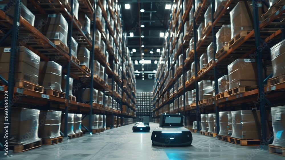 Poster automated warehouse with autonomous robots
