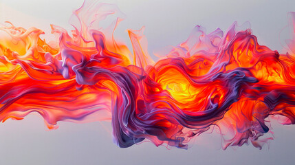 Orange and purple abstract fluid color smoke or smooth fire movement background.