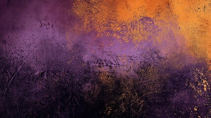 Abstract design with gradient background and copy space featuring purple orange black grainy texture
