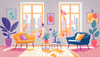 Abstract room relaxation charming grey tile blurred on digital art concept, Generative AI.