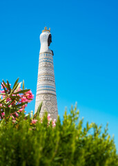 Primošten, Croatia, May 12nd 2023 Statue of Holy Mary Black Saint Lady Gospe od Loreta Monument