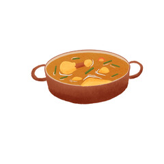 Opor ayam illustration, Indonesian food