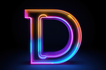 Obraz premium Colorful letter on black background. Vibrant shades of red, blue, and yellow create a striking contrast.