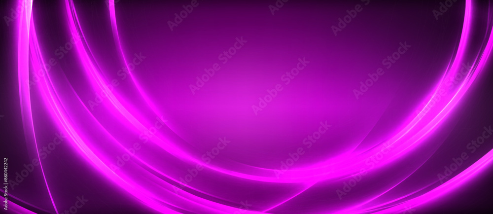 Poster neon glowing circle rays, light round lines in the dark, planet style neon wave lines. energetic ele