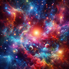 Fototapeta premium Outer space and spaceships