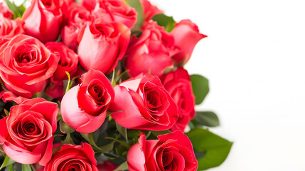 Obraz premium Colorful flower bouquet from red roses isolated on white background Closeup : Generative AI